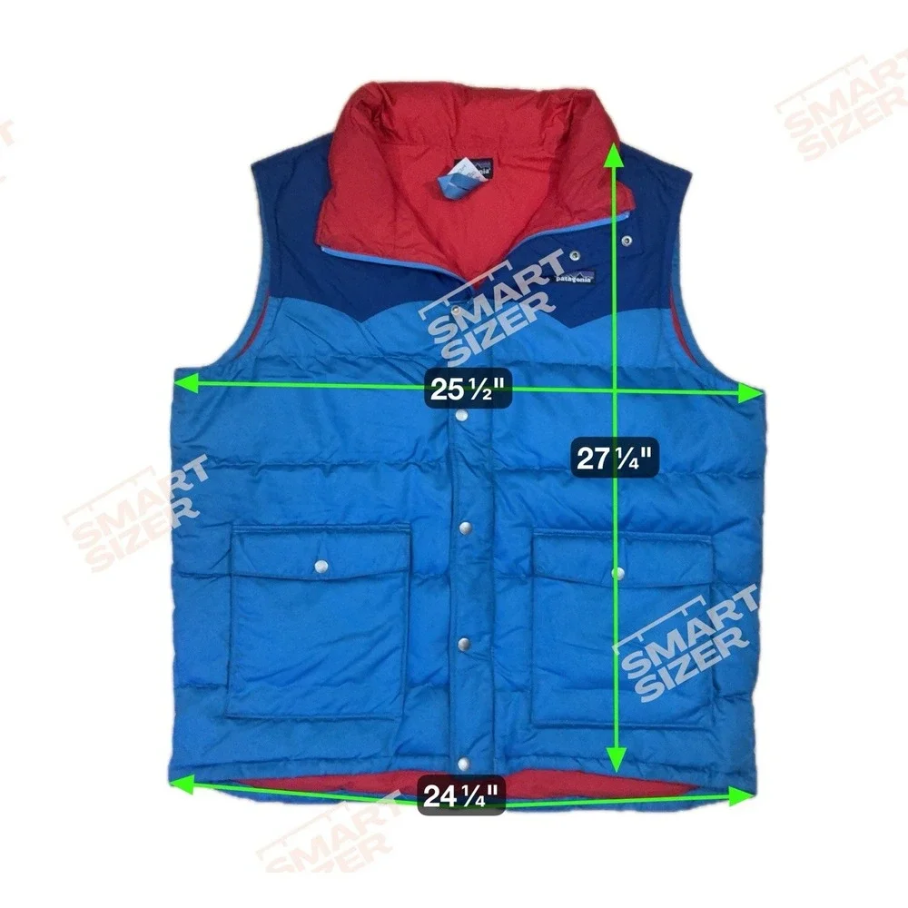 Patagonia Slingshot Down Vest Mens XL Blue Red Western Quilted Vtg Insulated - Picture 12 of 12